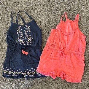 Isaac Mizrahi Girls Size 4T Floral and Coral Romper Set